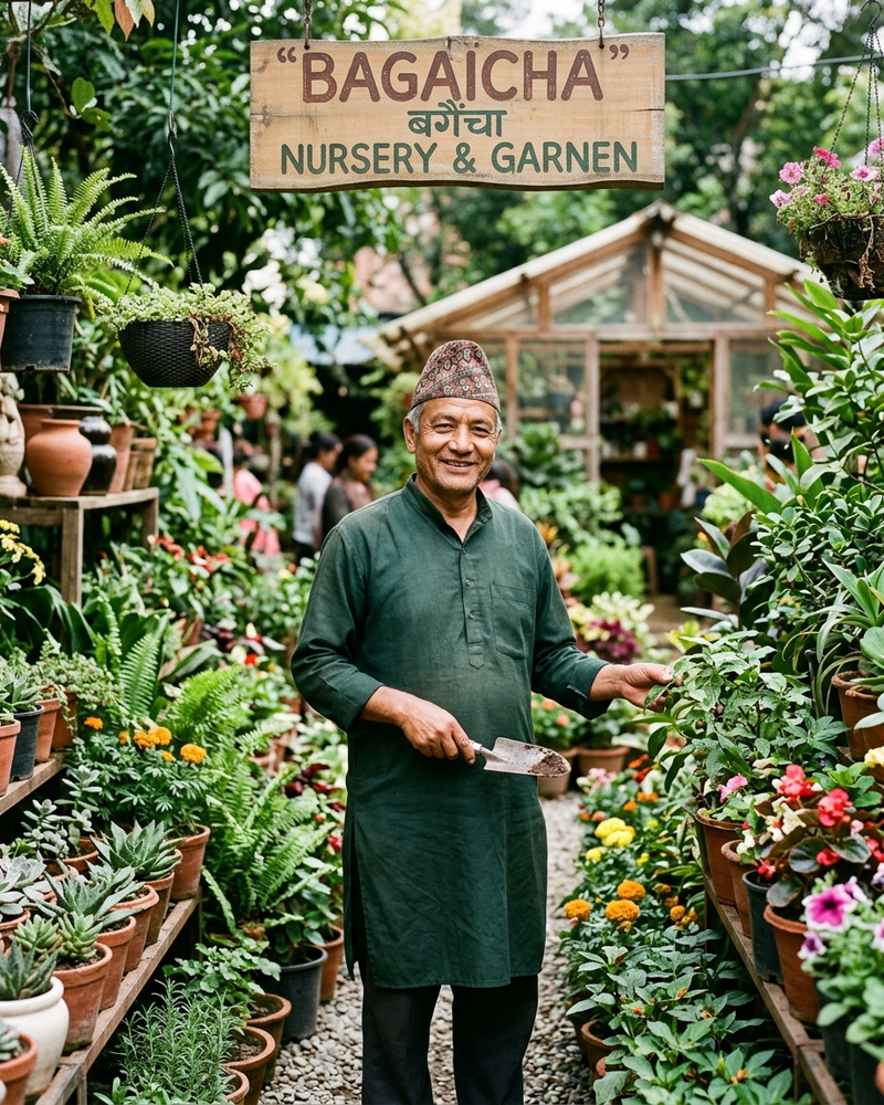 Founder of Bagaicha in the nursery.